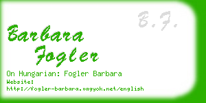 barbara fogler business card